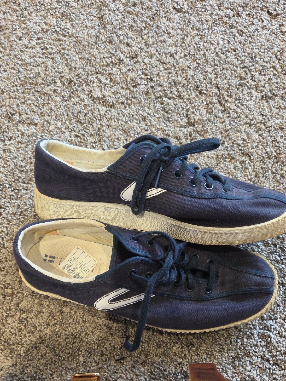 Tretorn Navy Blue Canvas Low-Top Sneakers